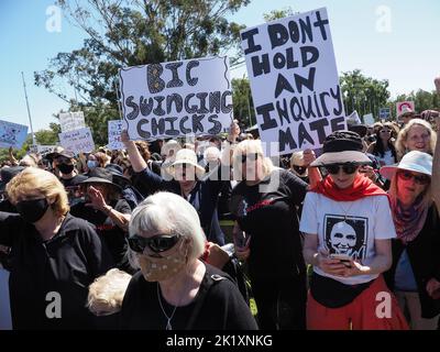 Women's March4Justice Rally Parliament House, 15. März 2021 Stockfoto