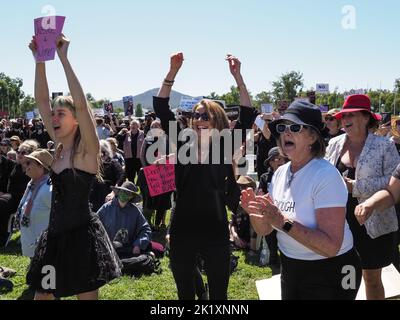 Women's March4Justice Rally Parliament House, 15. März 2021 Stockfoto