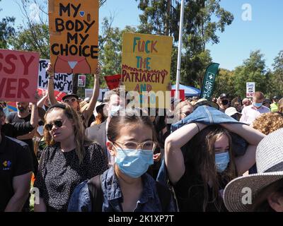 Women's March4Justice Rally Parliament House, 15. März 2021 Stockfoto