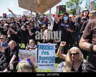 Women's March4Justice Rally Parliament House, 15. März 2021 Stockfoto