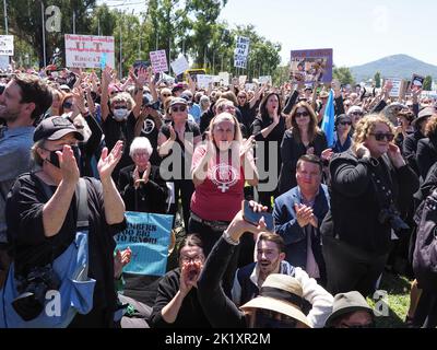 Women's March4Justice Rally Parliament House, 15. März 2021 Stockfoto