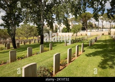 Britischer Kriegsfriedhof am Mount scopus, Jerusalem, Israel. Stockfoto