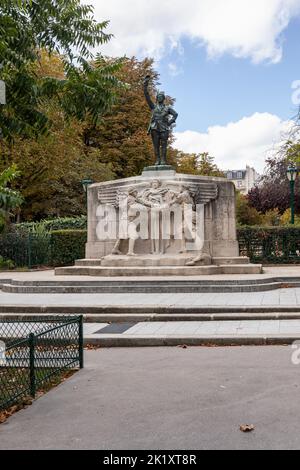 Das Denkmal wurde am 4. Juli 1923 zu Ehren der Amerikaner eingeweiht, die sich WW1 freiwillig zum Kampf gemeldet hatten. Place des États-Unis, Paris, Frankreich, Europa Stockfoto