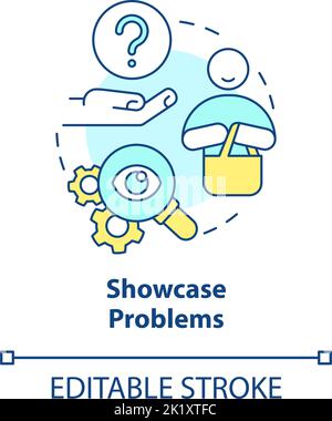 Symbol für das Konzept „Showcase Problems“ Stock Vektor