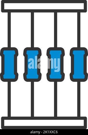 Symbol Für Widerstandsband. Editierbare Fett Formatigte Kontur Mit Farbfüllungsdesign. Vektorgrafik. Stock Vektor