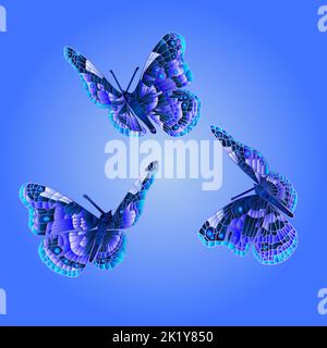 Blauer Schmetterling Mosaik Vektor Stock Vektor