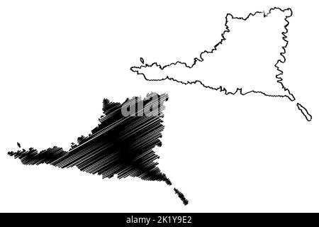 Insel Gyaros (Hellenische Republik, Griechenland, Kykladen-Archipel) Kartenvektordarstellung, Scribble-Skizze Goura-Karte Stock Vektor