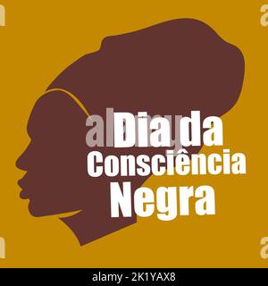 Dia da consciencia negra Illustration abstrakt Frauen portreit Design Stock Vektor
