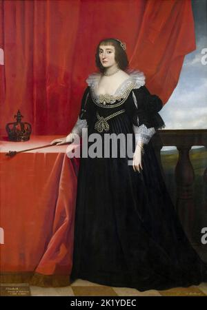 Elizabeth Stuart (1596–1662), Königin von Böhmen 1619–1620, Porträtgemälde in Öl auf Leinwand von Gerard van Honthorst, um 1631 Stockfoto