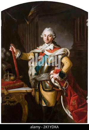Stanisław II. Augustus (1732-1798), König von Polen und Großherzog von Litauen (1764-1795), Porträt in Öl auf Leinwand von per Krafft dem Älteren, um 1767 Stockfoto