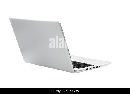 Laptop auf weißem Hintergrund mit Beschneidungspfad isoliert Stockfoto