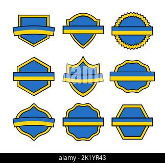 Ukrainische Dreizack Wappen Emblem gesetzt Ukraine Stock Vektor