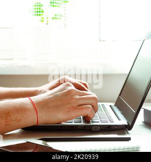 Freiberufler. Telearbeit im Home Office Stockfoto