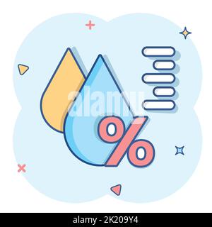 Luftfeuchtigkeit Symbol im Comic-stil. Klima vektor Cartoon Illustration auf weißem Hintergrund isoliert. Temperatur Prognose Geschäftskonzept splash Wirkung. Stock Vektor