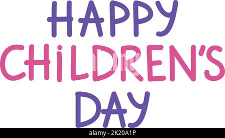 Happy Children Tag Lettering Stock Vektor