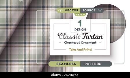 Military Tartan Nahtloses Muster, militärische Textur, karierte schottische Qualität Stock Vektor
