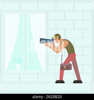 Vektor flache Illustration von Paparazzi fotografieren Stock Vektor