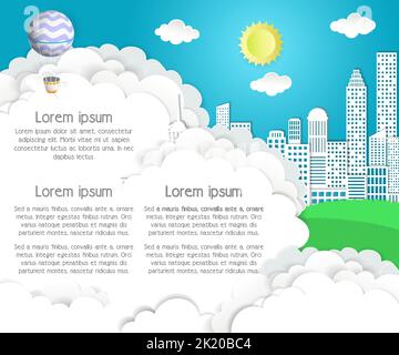 Vektor Papier geschnitten Stadtbild Hintergrund Stock Vektor