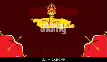 Illustration des Happy Dussehra Festivals von Indien. Stock Vektor