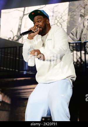 West Palm Beach, FL, USA. 20. September 2022. Ghostface Killah von Wu-Tang Clan tritt während der „New York State of Mind“ Tour im iTHINK Financial Amphitheatre am 20. September 2022 in West Palm Beach, Florida, auf. Kredit: Mpi04/Media Punch/Alamy Live Nachrichten Stockfoto