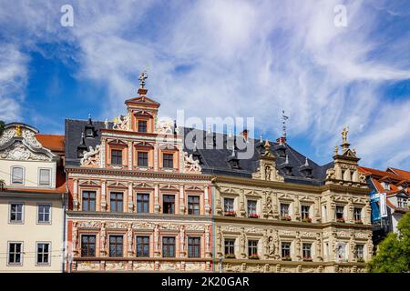 Façade Der Handwerkskammer Erfurt Auf Dem Fischmarkt, Thüringen, Deutschland, Europa Stockfoto