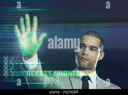 Futuristischer biometrischer Scanner Stockfoto