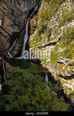 Savica Wasserfall im Triglav Nationalpark in Slowenien Stockfoto