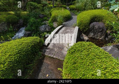 Suirakuen – dieser Garten im traditionellen japanischen Stil spiegelt die Philosophie von Sadanobu Matsudaira wider. Dieser Garten befindet sich in Stockfoto