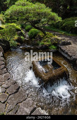 Suirakuen – dieser Garten im traditionellen japanischen Stil spiegelt die Philosophie von Sadanobu Matsudaira wider. Dieser Garten befindet sich in Stockfoto