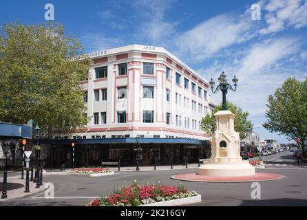 Whanganui, Neuseeland - Okt 19. 2017: Watt Fountain auf der Victoria Avenue. Stockfoto