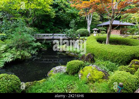 Suirakuen – dieser Garten im traditionellen japanischen Stil spiegelt die Philosophie von Sadanobu Matsudaira wider. Dieser Garten befindet sich in Stockfoto