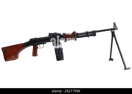 Degtyarev RPD (Muster 1944) leichte Maschinengewehr isoliert auf weißem Hintergrund Stockfoto