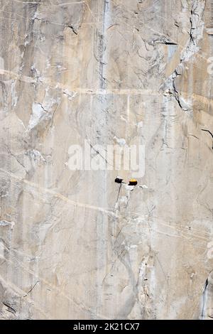 Hängende Zelte auf der Vorderseite des El Capitan im Yosemite National Park Stockfoto