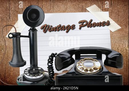 Vintage-Telefone Stockfoto