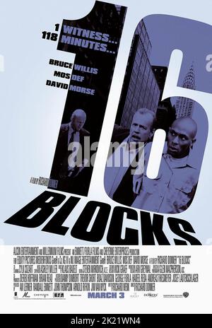 DAVID MORSE, Bruce Willis, Mos Def, Plakat, 16 Blocks, 2006 Stockfoto