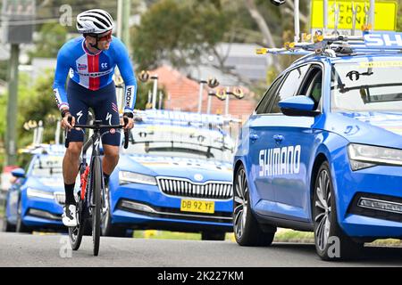 Tschechische Zdenek Stybar von Quick-Step Alpha Vinyl, abgebildet während eines Trainings vor der bevorstehenden UCI Road World Championships in Wollongong, Australien, Donnerstag, 22. September 2022. Die Worlds finden vom 18. Bis 25. September statt. BELGA FOTO DIRK WAEM Stockfoto