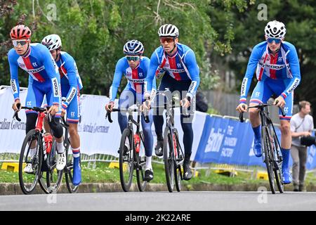 Tschechische Zdenek Stybar von Quick-Step Alpha Vinyl, abgebildet während eines Trainings vor der bevorstehenden UCI Road World Championships in Wollongong, Australien, Donnerstag, 22. September 2022. Die Worlds finden vom 18. Bis 25. September statt. BELGA FOTO DIRK WAEM Stockfoto