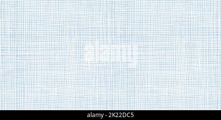Nahtlose, abstrakte, handgezeichnete Gitterlinien in einem klaren, minimalistischen, gewebten Schachbrettmuster in hellem Pastellblau und Weiß. Baby Boy oder Nautisch th Stockfoto