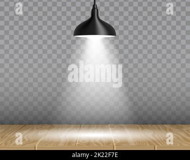 Lampe über Tisch Vektor realistische Abbildung Stock Vektor