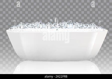 Badewanne mit Seifenblasen Vektorgrafik Stock Vektor