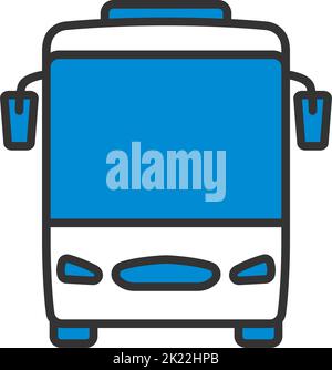 Touristenbus-Symbol. Editierbare Fett Formatigte Kontur Mit Farbfüllungsdesign. Vektorgrafik. Stock Vektor