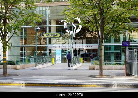 Hauptquartier, Régie Autonome des Transports Parisiens, RATP, Behörde für öffentliche Verkehrsmittel, verantwortlich für die Pariser Metro, Bus, Straßenbahn und RER, Paris, FR. Stockfoto