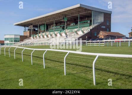 Die Tribüne auf der Rennbahn brighton am Rande der Südabfahrten in East sussex Stockfoto