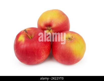 Rote Äpfel auf einem weißen Hintergrund isoliert Stockfoto