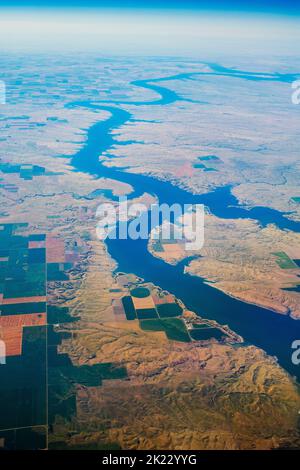 Luftaufnahme des Missouri River, South Dakota, USA Stockfoto