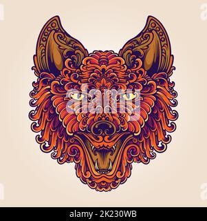 Hirsch Kopf klassische Ornament Illustration Vektor Illustrationen für Ihre Arbeit Logo, Merchandise T-Shirt, Aufkleber und Label-Designs, Poster Stock Vektor