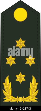 Schulterpolster NATO-Offizierszeichen für den GENERAAL (GENERAL OFFICER)-Rang in der königlichen niederländischen Armee Stock Vektor