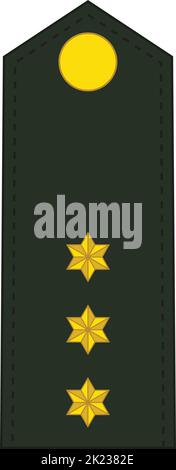 Schulterpolster NATO-Offizierszeichen für den KAPITÄNS-Ritter (KAVALLERIE-HAUPTMANN-OFFIZIER)-Rang in der königlichen niederländischen Armee Stock Vektor