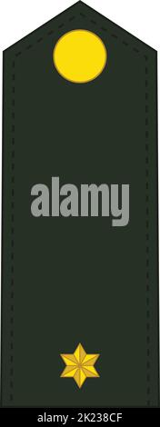 Schulterpolster NATO-Offizierszeichen für den RANG DER TWEEDE LUITENANT (SECOND LIEUTENANT) in der königlichen niederländischen Armee Stock Vektor
