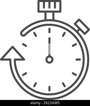 Zeitsymbol. Taktzyklus. Symbol für Stoppuhr-Linie Stock Vektor